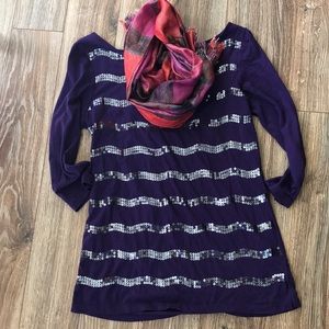 Loft 3/4 sleeve purple shirt